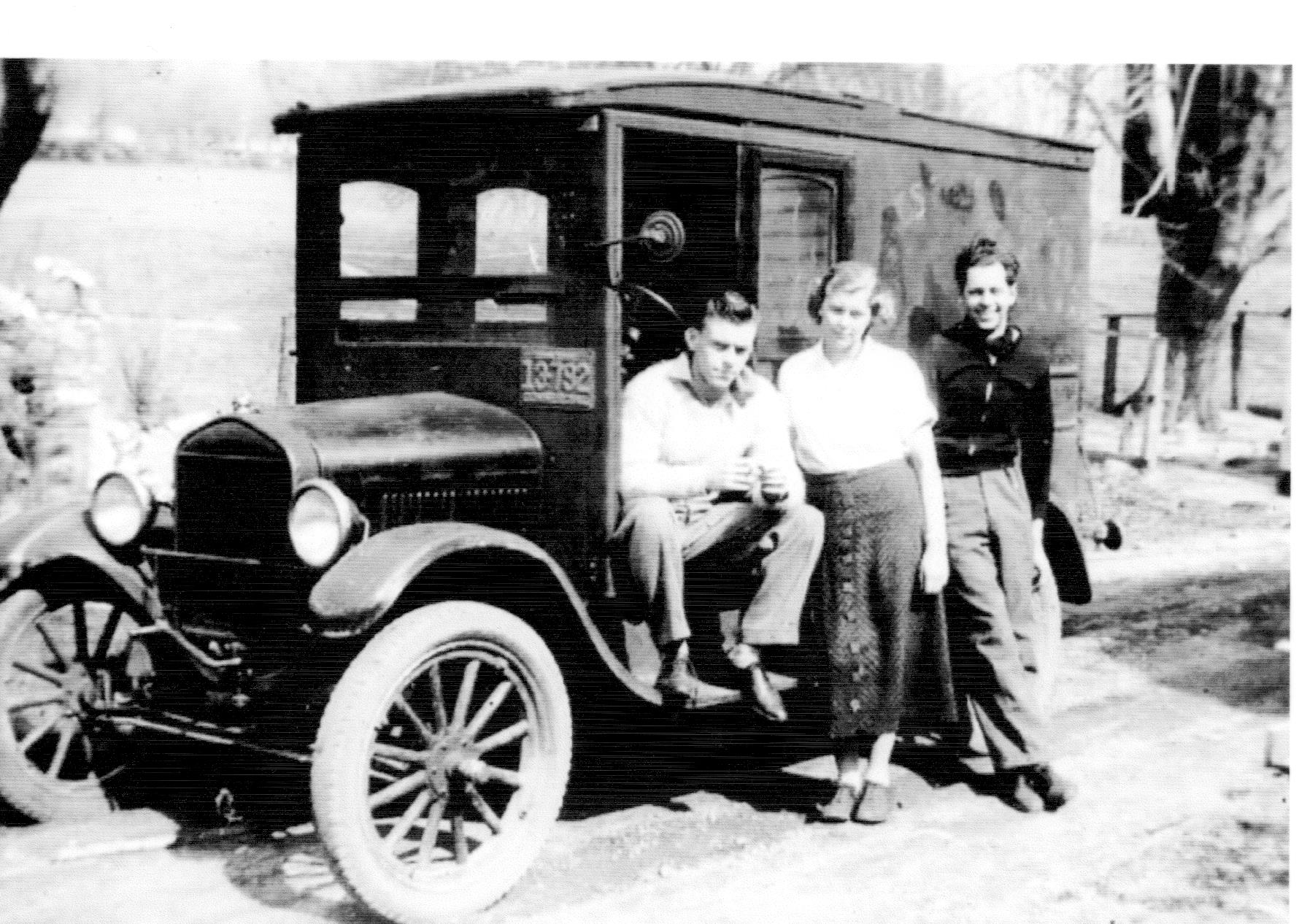 Art Mantle, Biss and Lad Guion, with Model T - 1932