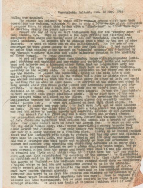 DBG - Letter about Atlantic trip (July, 1943) - 5.1945