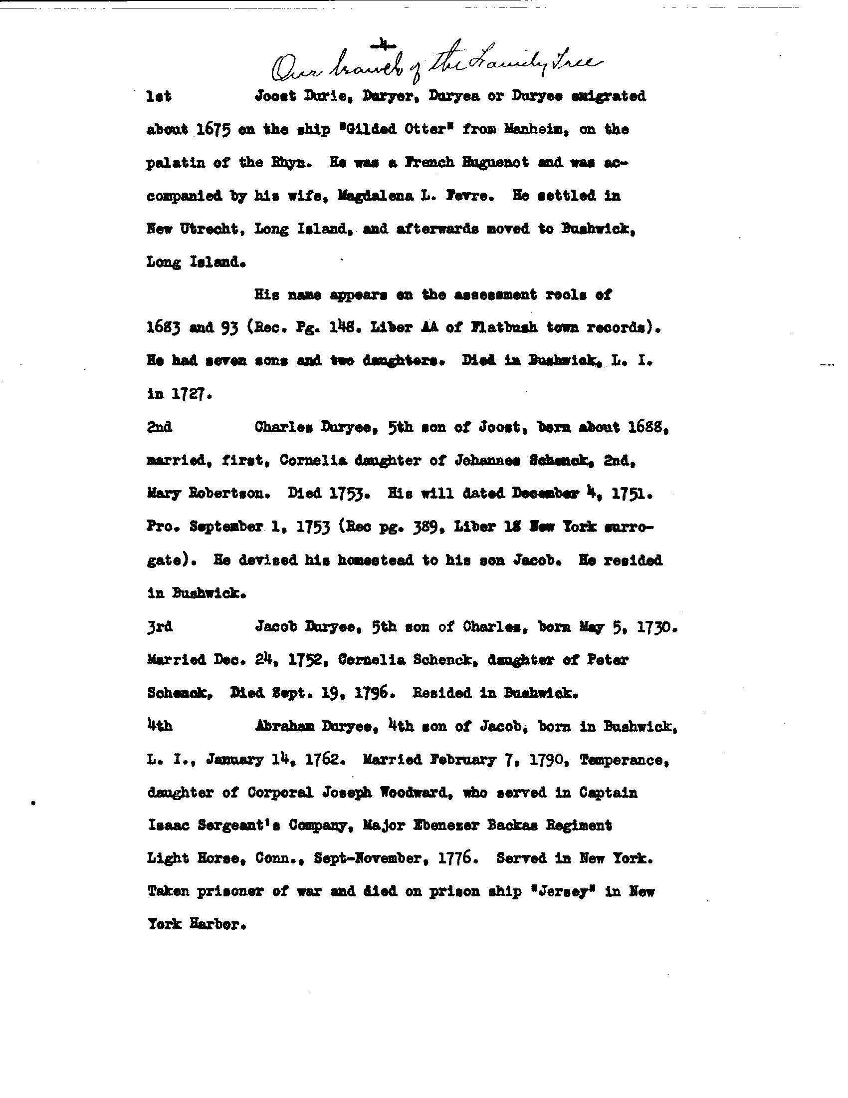 Peabodys and Duryees - Our Branch of the Family Tree (1) - December 6, 1939